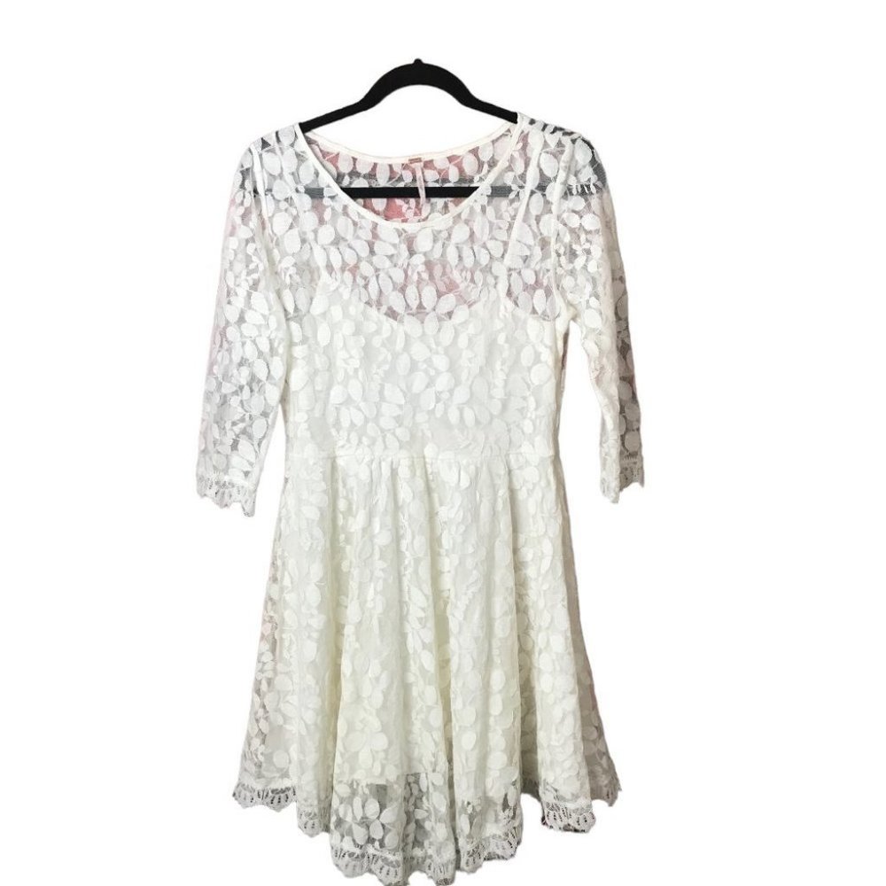 Free People White Lace Fit & Flare Dress - Women